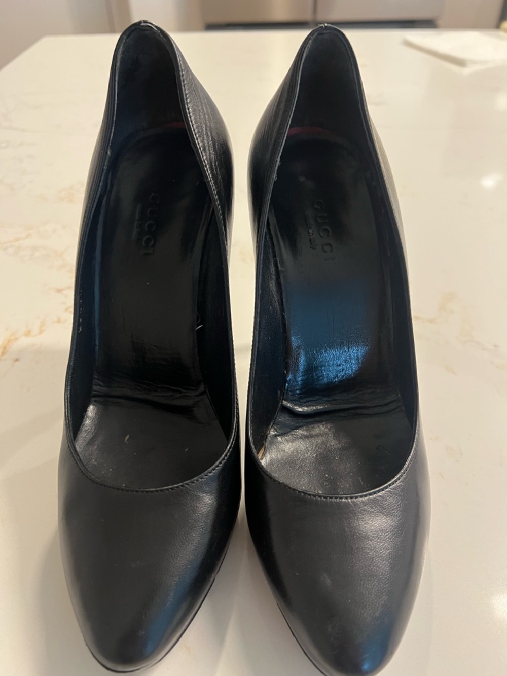 Gucci bamboo Black Leather Platform Stiletto Heels with Sculpted Heel Detail - Picture 2 of 6